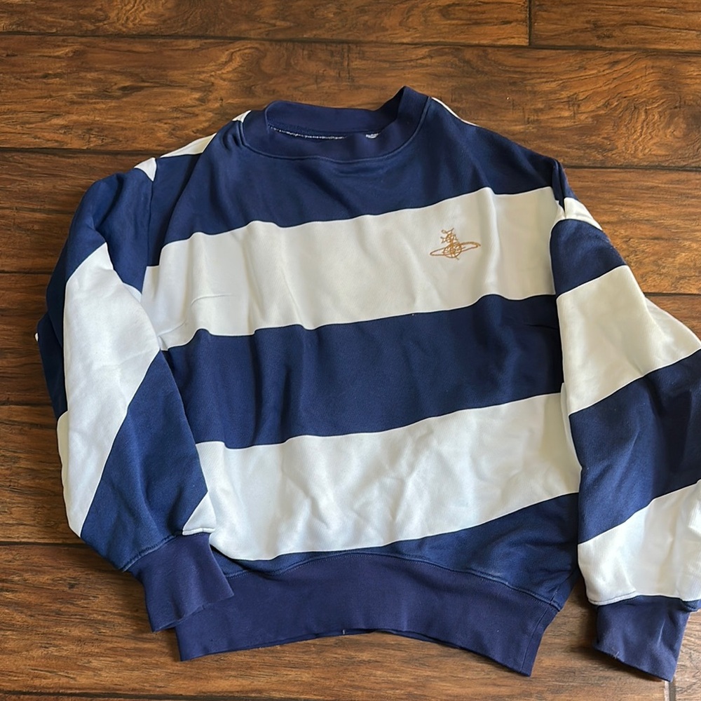 Vivienne Westwood Blue and White Crewneck Sweater